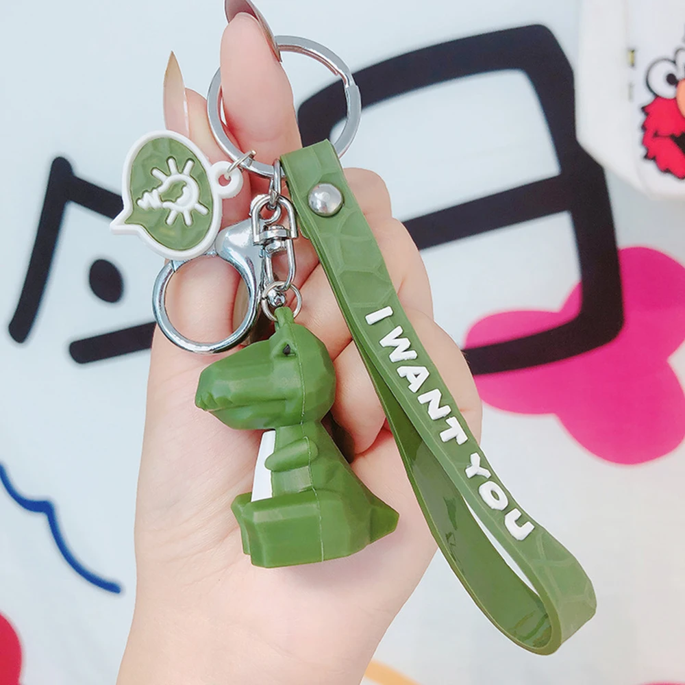 

Creative Cartoon Geometric Faceted Dinosaur Panda Doll Keychain Couple Car Key Chain Backpack Hanging Gift