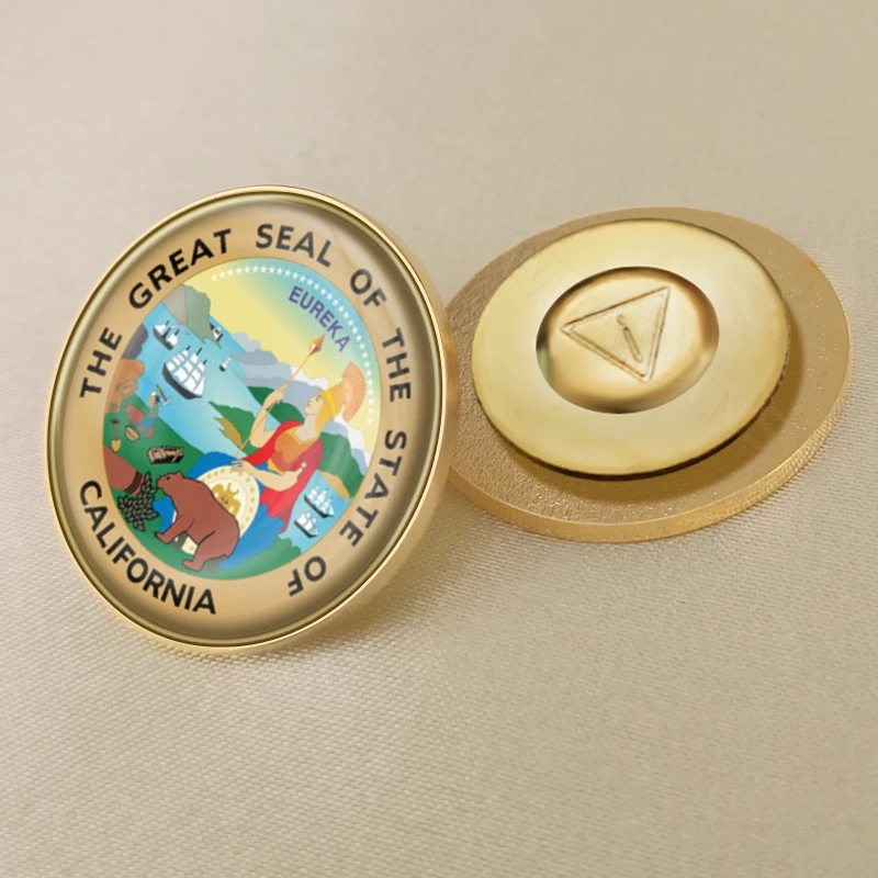 Застежка для лацканов/Броши/значки флага штата Калифорния США | Украшения и