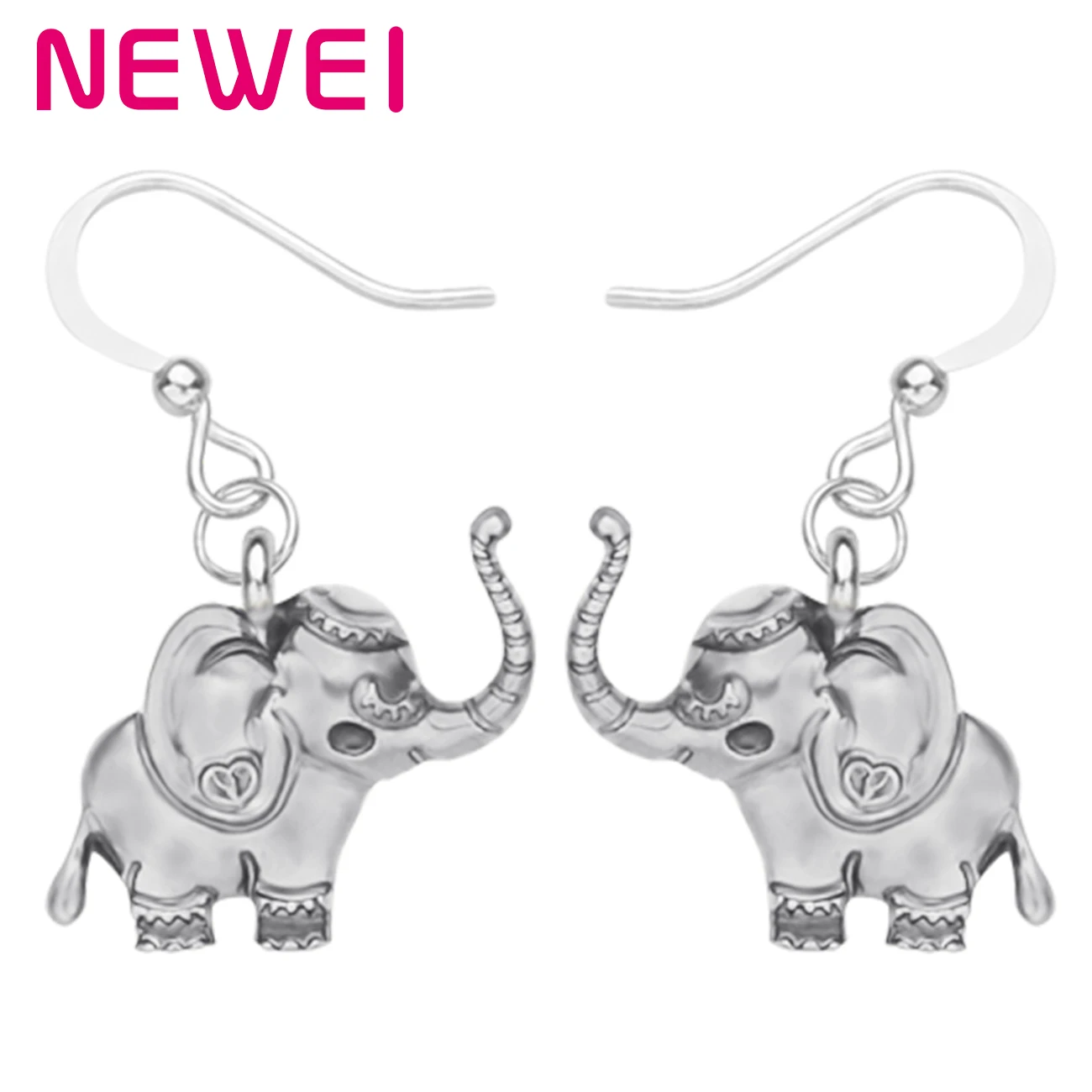 

Newei Alloy Antique Gold Plated Jungle Elephant Earrings Cute Anime Animal Dangle Drop Jewelry For Girls Kids Trendy Gift Charms