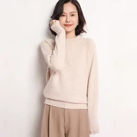 winter new thick womens warm 35 pure cashmere pullover casual fashion elegant long sleeve knitted semi high round neck sweater
