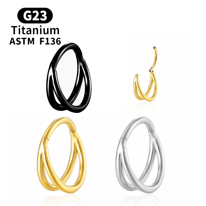 

G23 Titanium earring cartilage Double strip Nasal septum ring puncture helix piercing Hinge section tragus Clicke Body Jewelry