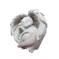 angel cat memorial statue resin dog sleeping in angel wing decor art crafts sculpture ornaments gifts garden home like minded