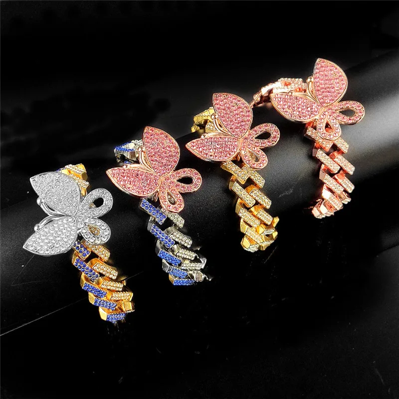 Новинка 15 мм хип хоп Рок Iced Out Bling Cz кубический циркон женские ювелирные изделия