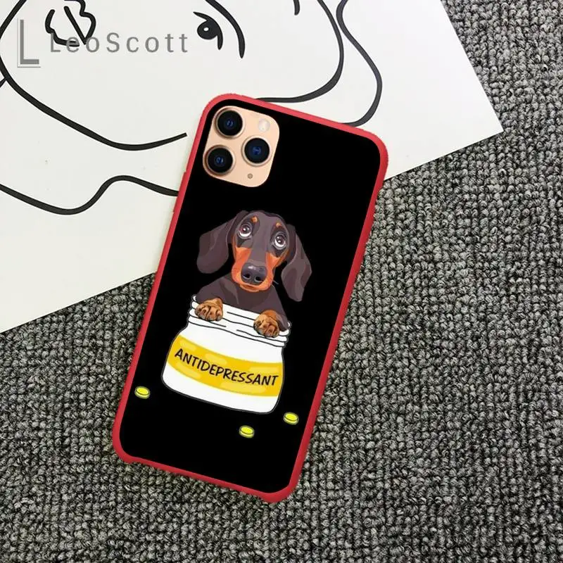 

Dachshund dog animal cute Phone Case Candy Color for iPhone 11 12 mini pro XS MAX 8 7 6 6S Plus X 5S SE 2020 XR