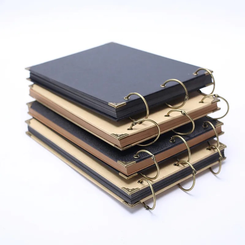 10 дюймовый ретро альбом из крафт бумаги DIY обруч клейкий кожаная карта со