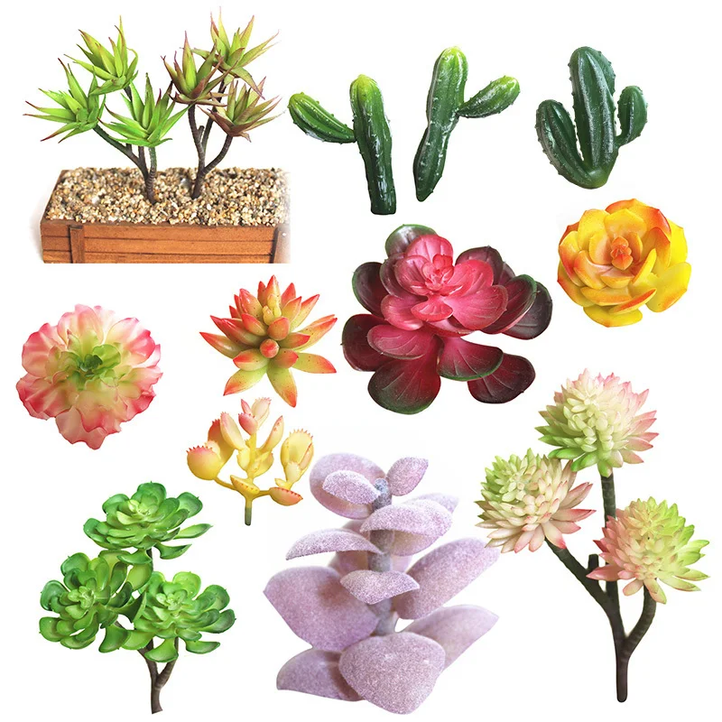 1 шт Мини Искусственные влагозапасающие растения пейзаж с лотосами декоративное