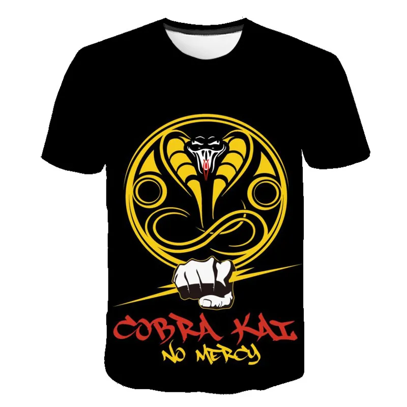 

NEW Hot Movie Cobra Kai Vintage Tri-Blend T Shirt For Boys No Mercy Fashion 80s Karate Kid Short Sleeve Teen Costume 2021 Summer