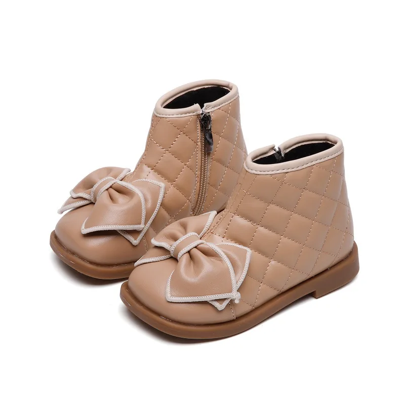 

Girls Princess Boots Autumn Winter Kids Cotton Boots with Butterfly-knot Sweet Cute Soft Warm Children Boots Brand New 23-34 Hot