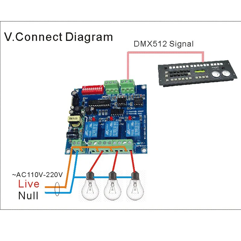 3CH DMX512 релейный ДЕШИФРАТОР AC110-220V вход 3 группы реле * 5A DMX контроллер для