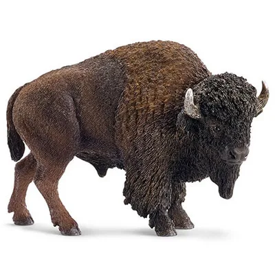 american buffalo Оригинальные оригинальные джунгли дикая жизнь зоопарк ферма животные наборы собака волк осел бык овца Бегемот фигурка детская игрушка для детей подарок - Цвет: american buffalo
