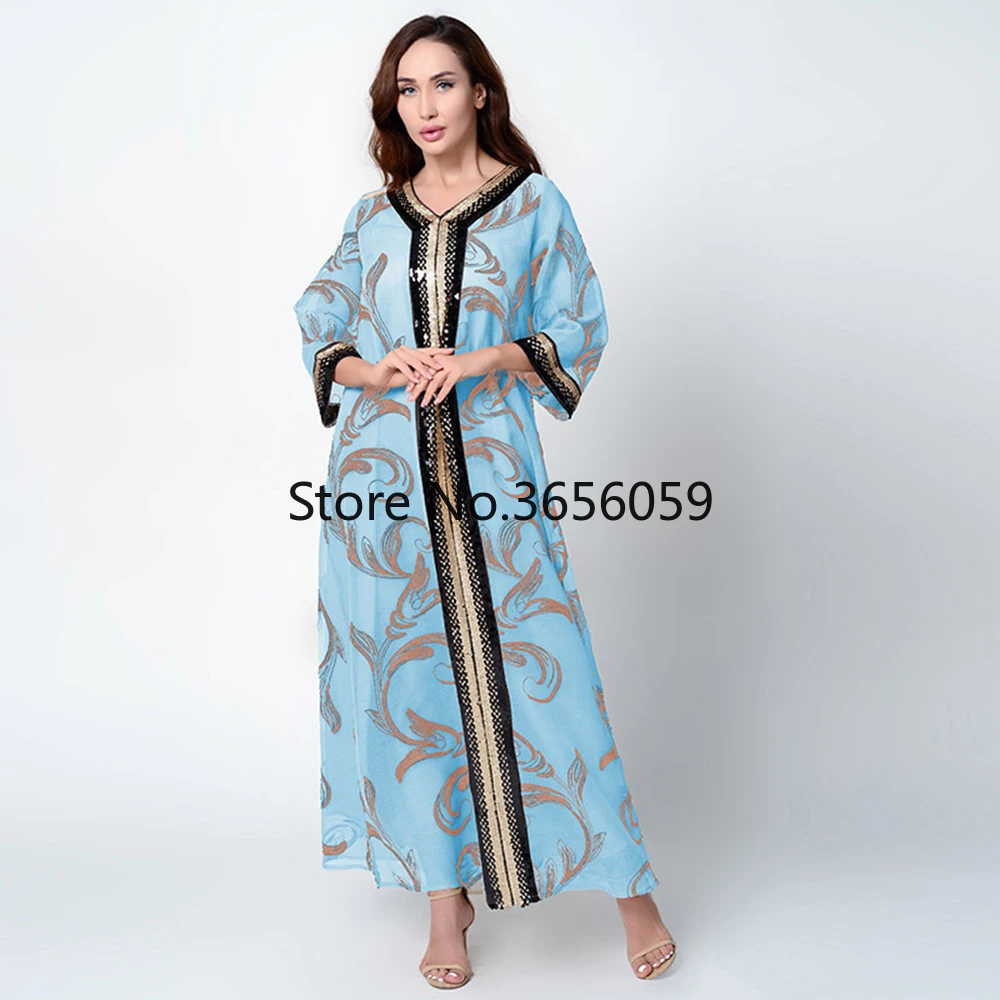 Caftan Марокканская кафтан Abaya женское платье макси в мусульманском стиле