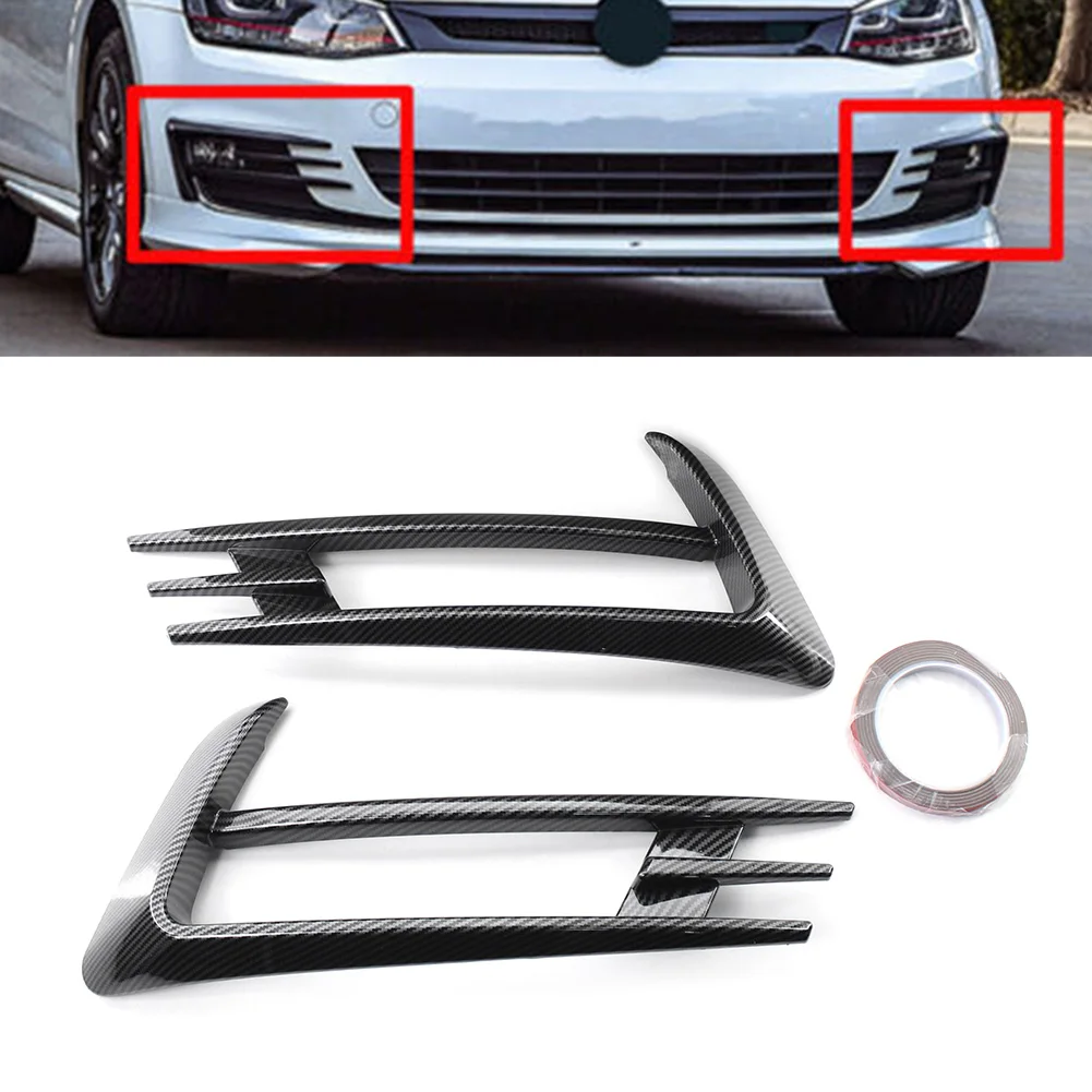 

mk7 Car Front Fog Light Lamp Eyebrow Wind Knife Cover Bumper Grille Trim Shell For VW Golf 7 MK7 2014 2015 2016 2017 2pcs