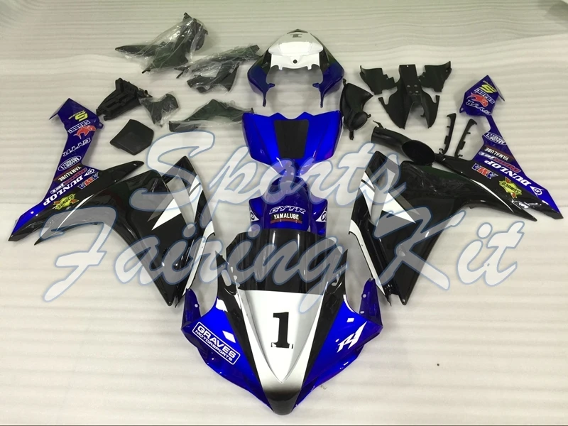 Пластиковые обтекатели для YZF1000 R1 2007 2008 синий белый обтекатель мотоцикла 07 наборы
