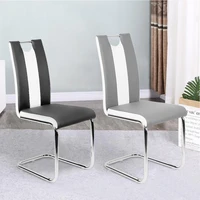 2 pcs bow shaped dining chairs modern european style bar chair pu leather anti folding dining stool office lounge chair hwc