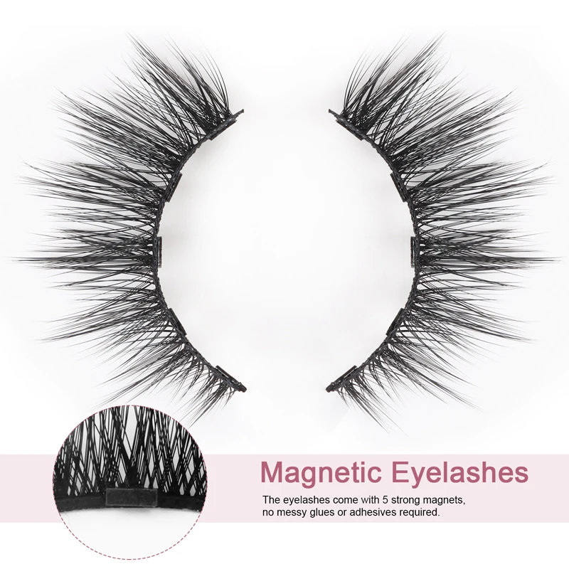 

10 Pairs Magnetic Eyelashs Set Double Magnet Eyeliner Set Waterproof Long Lasting Natural Mink False Eyelashes Eyelash Extension