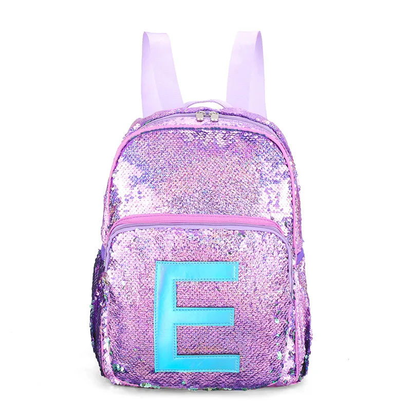 Fashion Mermaid Sequin Backpacks for Girls Children Large Letter Unicorn School Bag Teenager Hologram Heart Love Backpack