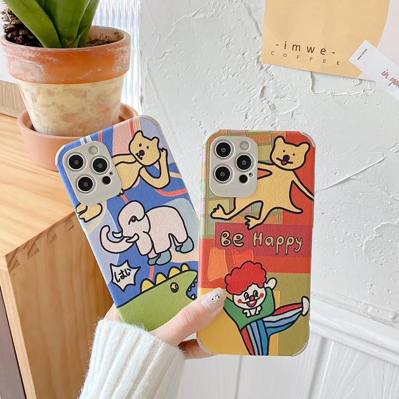 

Iphone Case Graffiti Elephant Apple 12Promax Mobile Phone Case Xsmax All-Inclusive for 8Plus Lambskin 12Mini Iphone 11Pro Case
