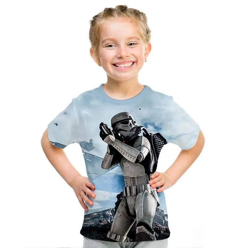 Звездные войны 3D imprimir bien de los hombres/las nias Топы Camiseta de manga corta Caballero Jedi imprimir nios camiseta de moda