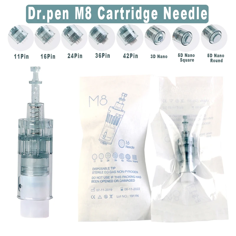 100pcs ULTIMA-M8 Cartridge Needle For Dr.Pen M8 W /C Derma Pen Machine Microneedling 11/16/24/36/42 Pins Nano Face MTS Skin Care