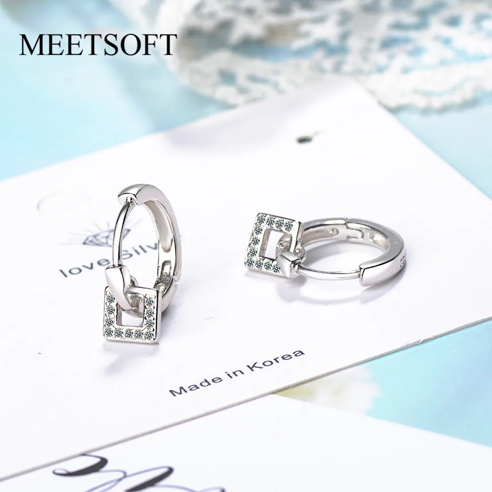 Женские серьги-кольца MEETSOFT из серебра 925 пробы с защитой от аллергии | Украшения и