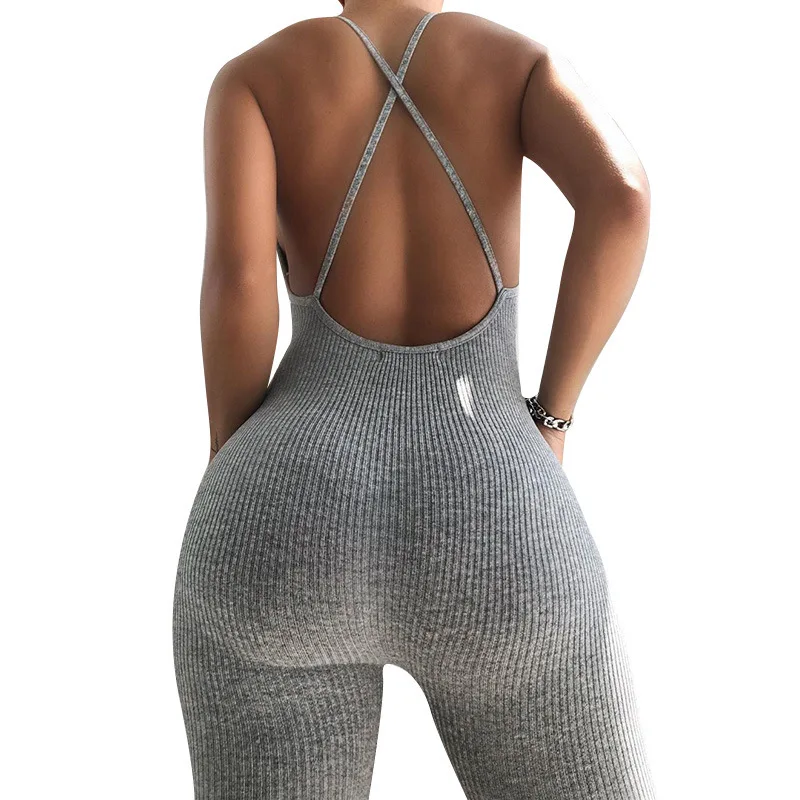 

2021 Fashion Sports Jumpsuit Women's Summer Slim Jumpsuit