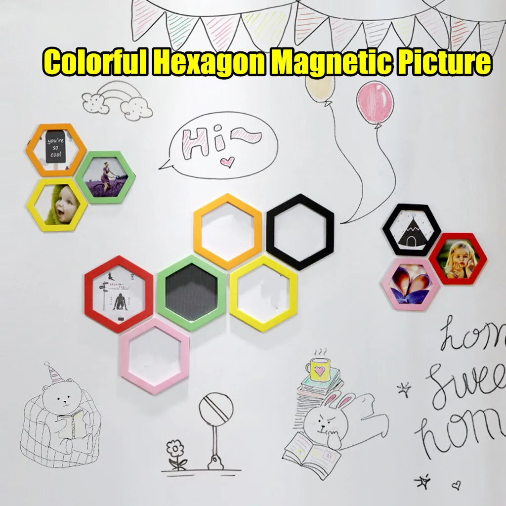 Красочные шестигранные магнитные рамки для фотографий магниты фото фоторамка