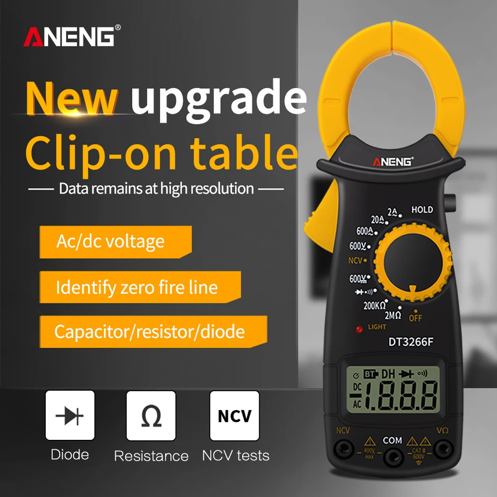 Цифровой мультиметр Ампер клещи вольтметр амперметр ток Ома тестер