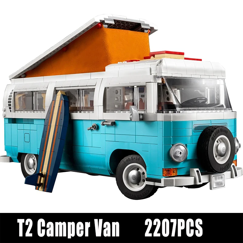

New 2200PCS Technical T1 T2 Camper Car Model Building Blocks Cars Bus DIY Bricks Fit 10279 Kid Toys Birthday Gifts