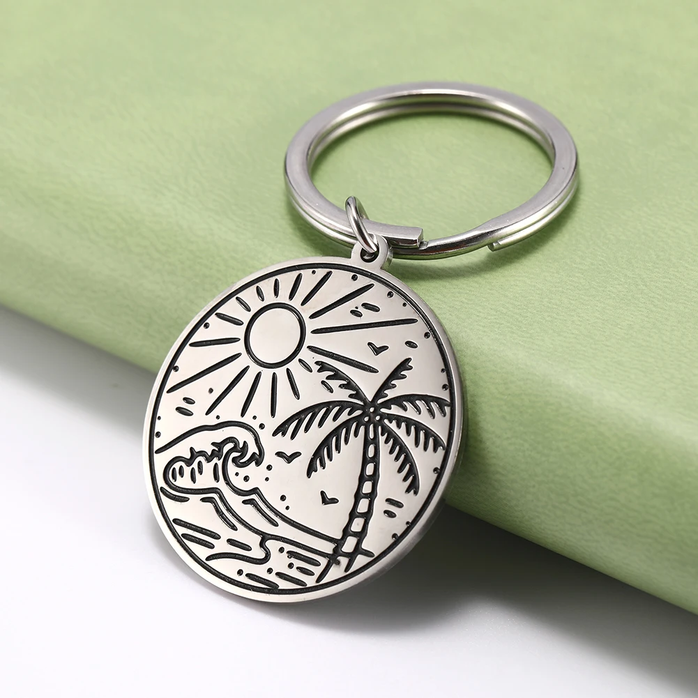 Круглая жизнь парная влюбленная узор отпуск парусное кокосовое дерево Подвеска