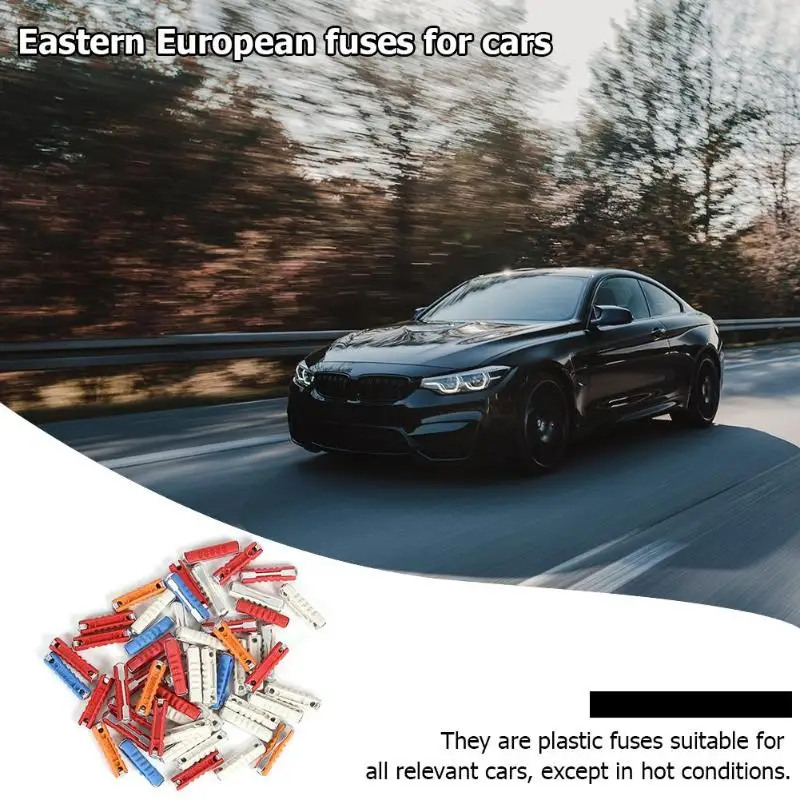 

50Pcs/Set European Classic Car Fuse Kit 5A 8A 16A 25A Automotive Fuse Automotive Clocks Trikes Fusible Auto Fuse Box