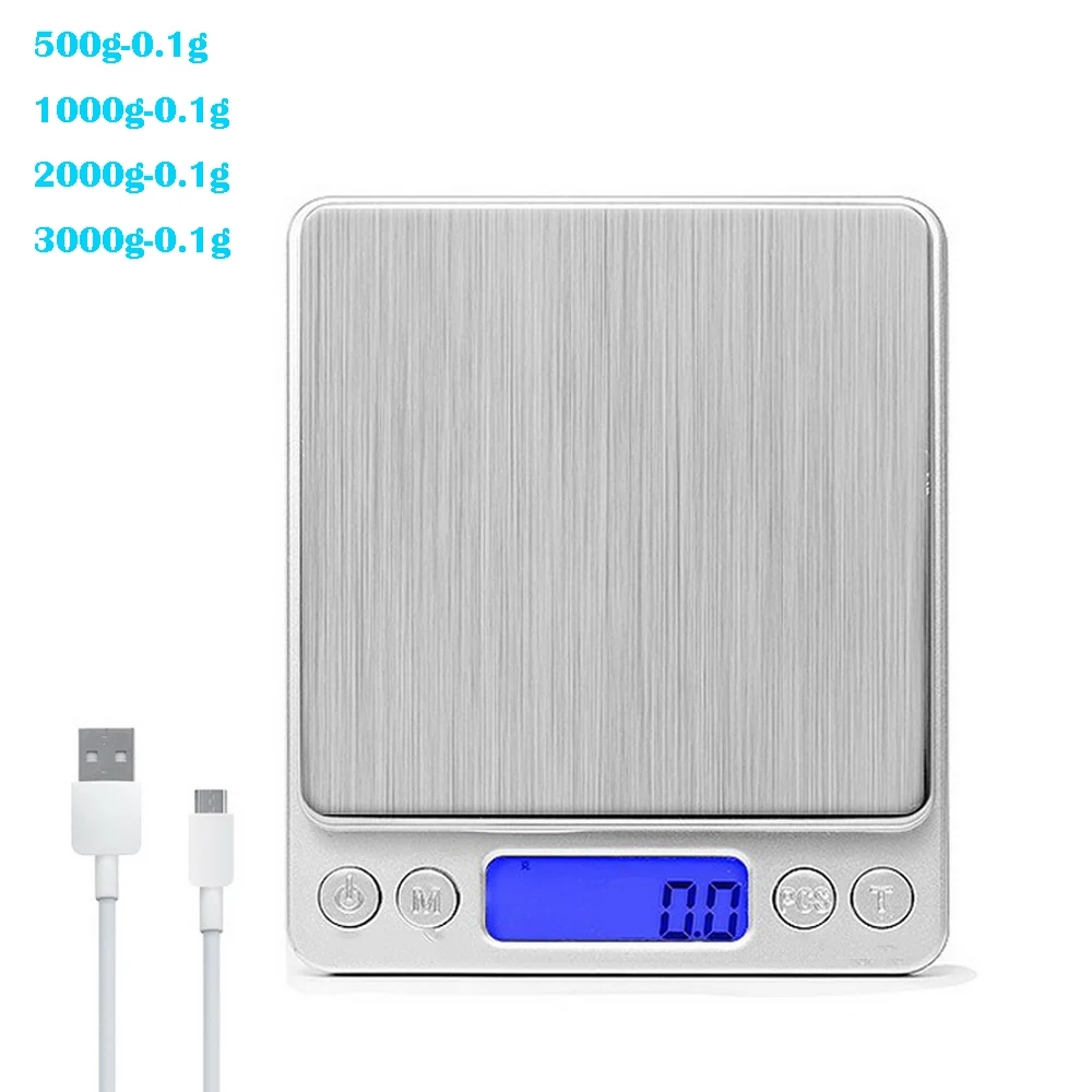 USB LCD Цифровые весы мини карманные из нержавеющей стали точность ювелирных