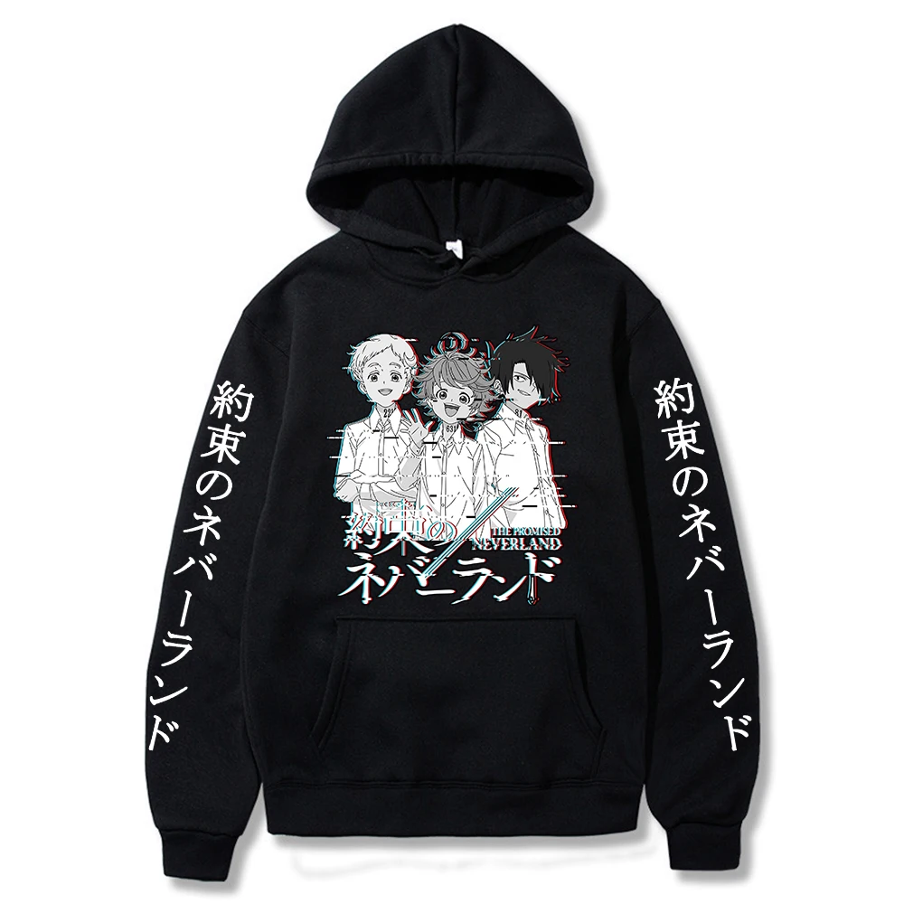 

Anime the Promised Neverland Hoodie Emma. Norman. Ray.Printed Streetswear Women Men Hoodies Male Clothes
