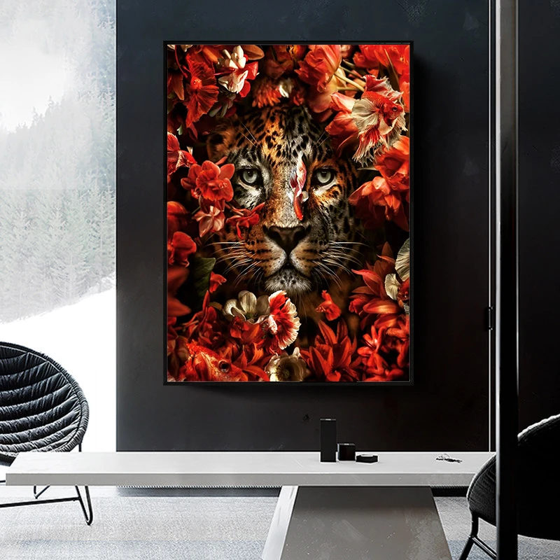 Цифровое искусство цветок животные картина Печать на холсте Абстрактные