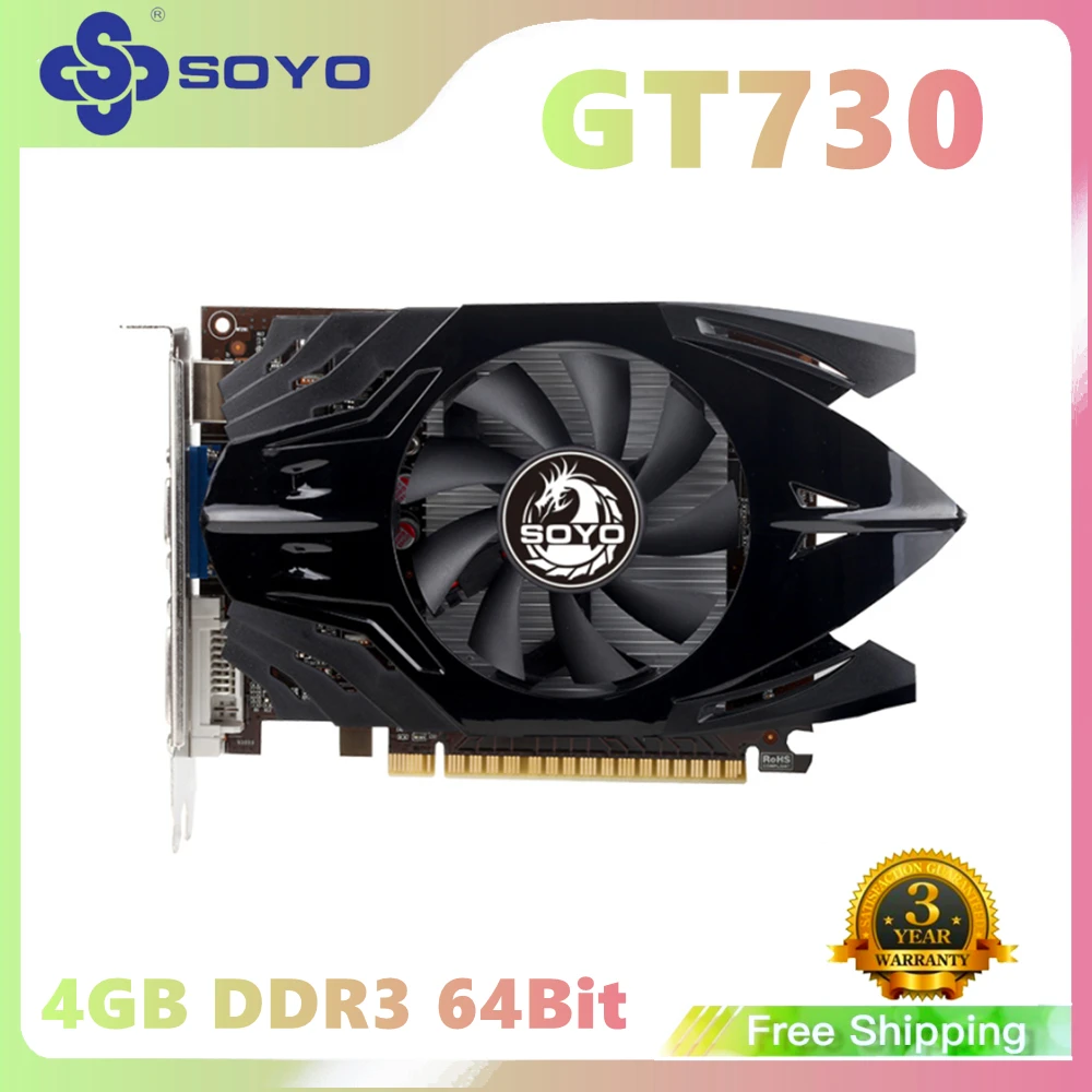 Совершенно новая видеокарта NVIDIA GT 730 4 Гб GDDR3 HDMI-совместимая + VGA DVI компьютерный ПК