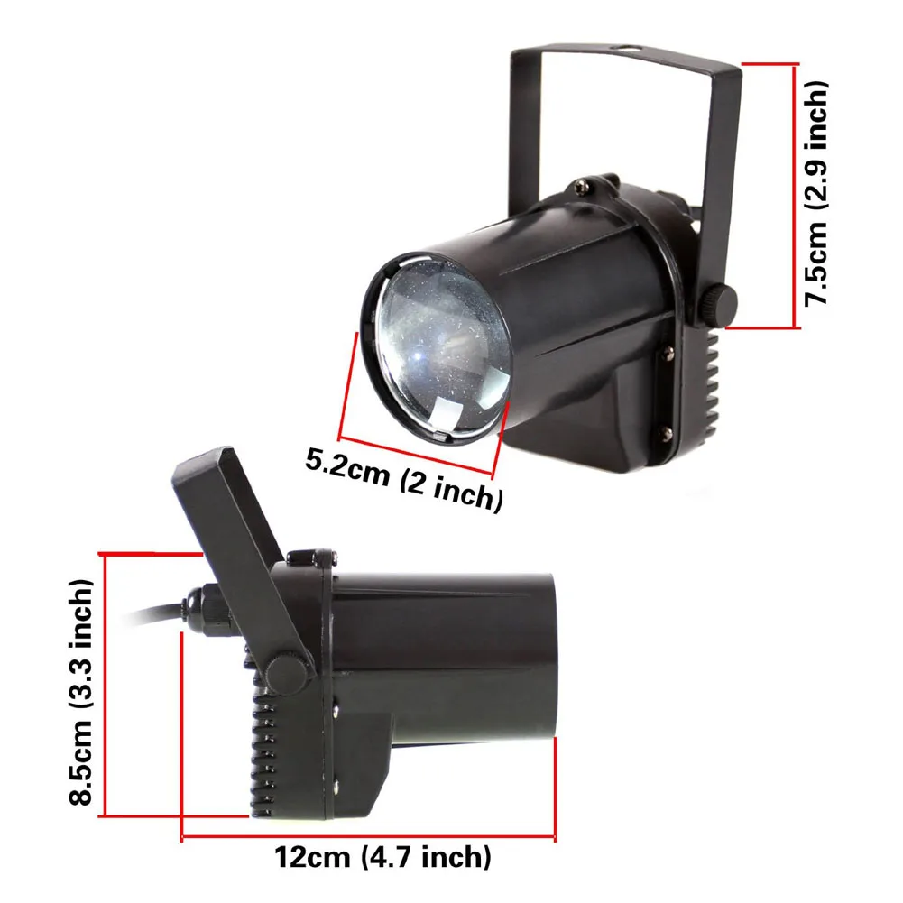 

3W LED RED Beam Spotlight Party DJ Bar Stage Lighting Pinspot Ligh EU Plug 3W LED Stage Lamp For Party DJ Bar Lighting