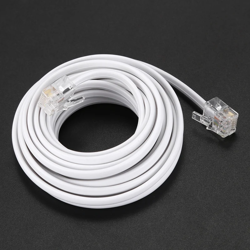 Кабель-адаптер для телефона с разъемами RJ11 Папа-папа длина 10 футов белый | Сетевые