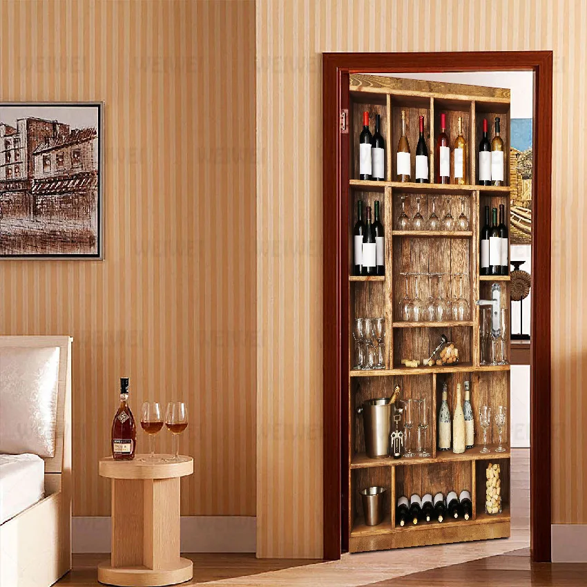 3D великолепный цветной узор наклейки на дверь современный европейский стиль