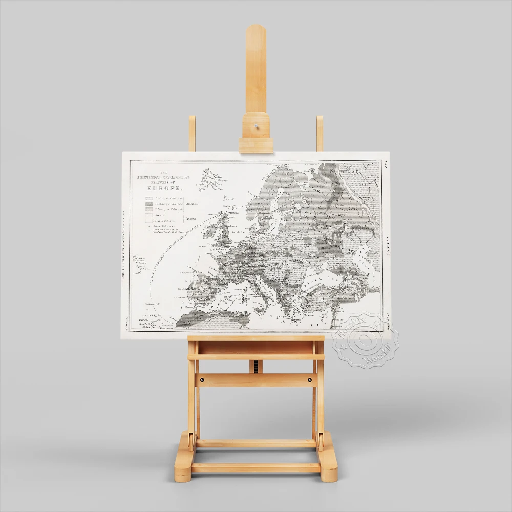 Винтажный постер с картой Европы геологовая особенности настенное искусство