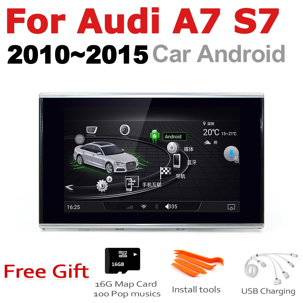 Автомобильный мультимедийный плеер Android радио GPS для Audi A7 S7 4G8 2010 ~ 2015 MMI стерео HD