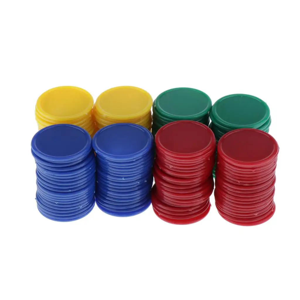 Set of 160 1.1 Inch Opaque Plastic Learning Counters Mini Poker Chips Game Tokens with Storage Box | Игрушки и хобби
