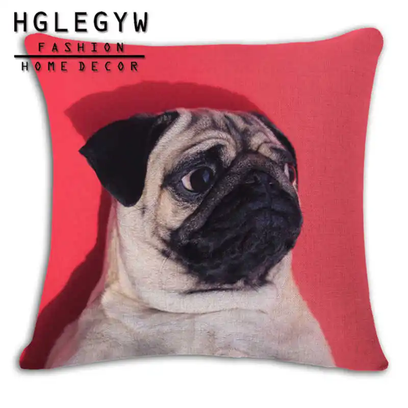 Милый Забавный чехол для подушки в виде слона мопса собаки 45*45 наволочка из