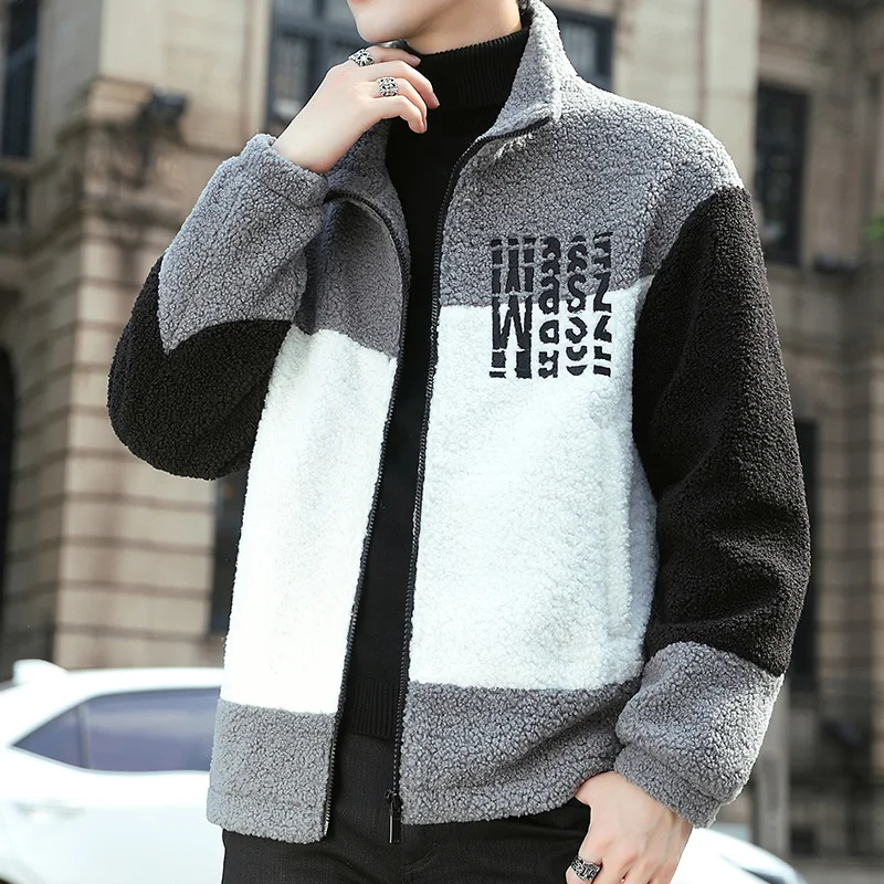 

Winter New Fashion Men's Cashmere Thickened Grain Cashmere Korean Thickened Jacket 2021 Autumn Winter Tweed Short