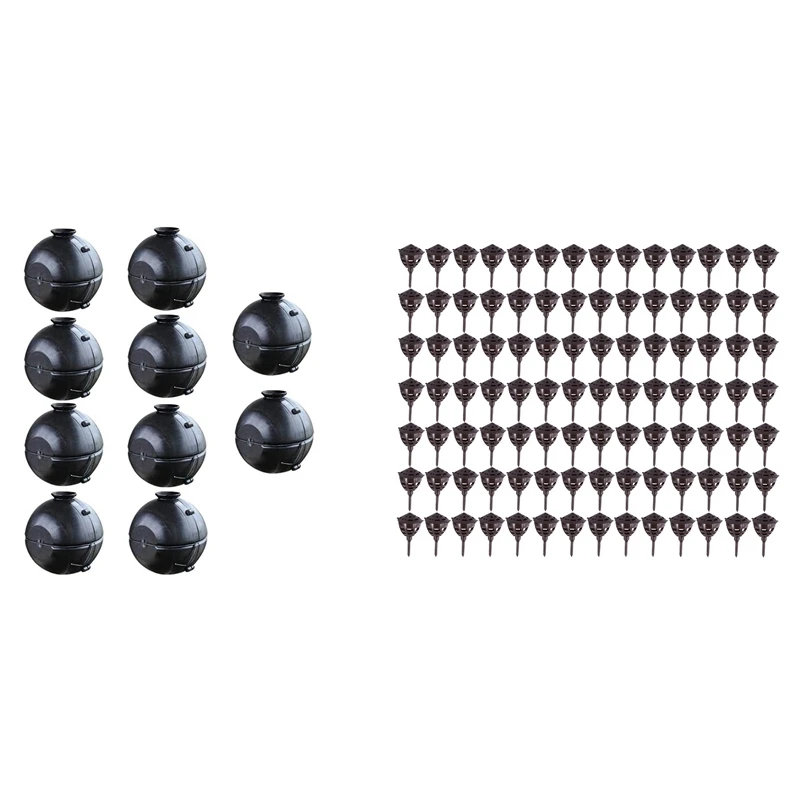 

100 Pcs Fertilizer Box Plastic Fertilizer Lid Basket Box & 15 Pcs Plant Rooting Device Propagators