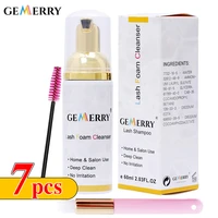 gemerry 60ml lash shampoo brush kit eyelash extension cleaning tool lashes lift foam mousse eyelash makeup cleanser set supplies