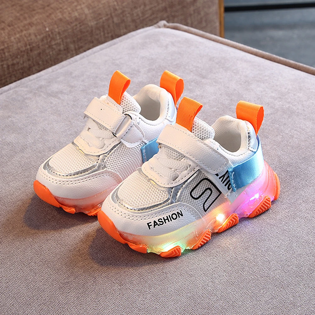 Asia Size New Kids shoes Led shoes Casual Sport Running Shoes Sneakers Children Luminous Shoes Boys Girls Stripe Baby Non-slip Sneakers - Цвет: Asia Size