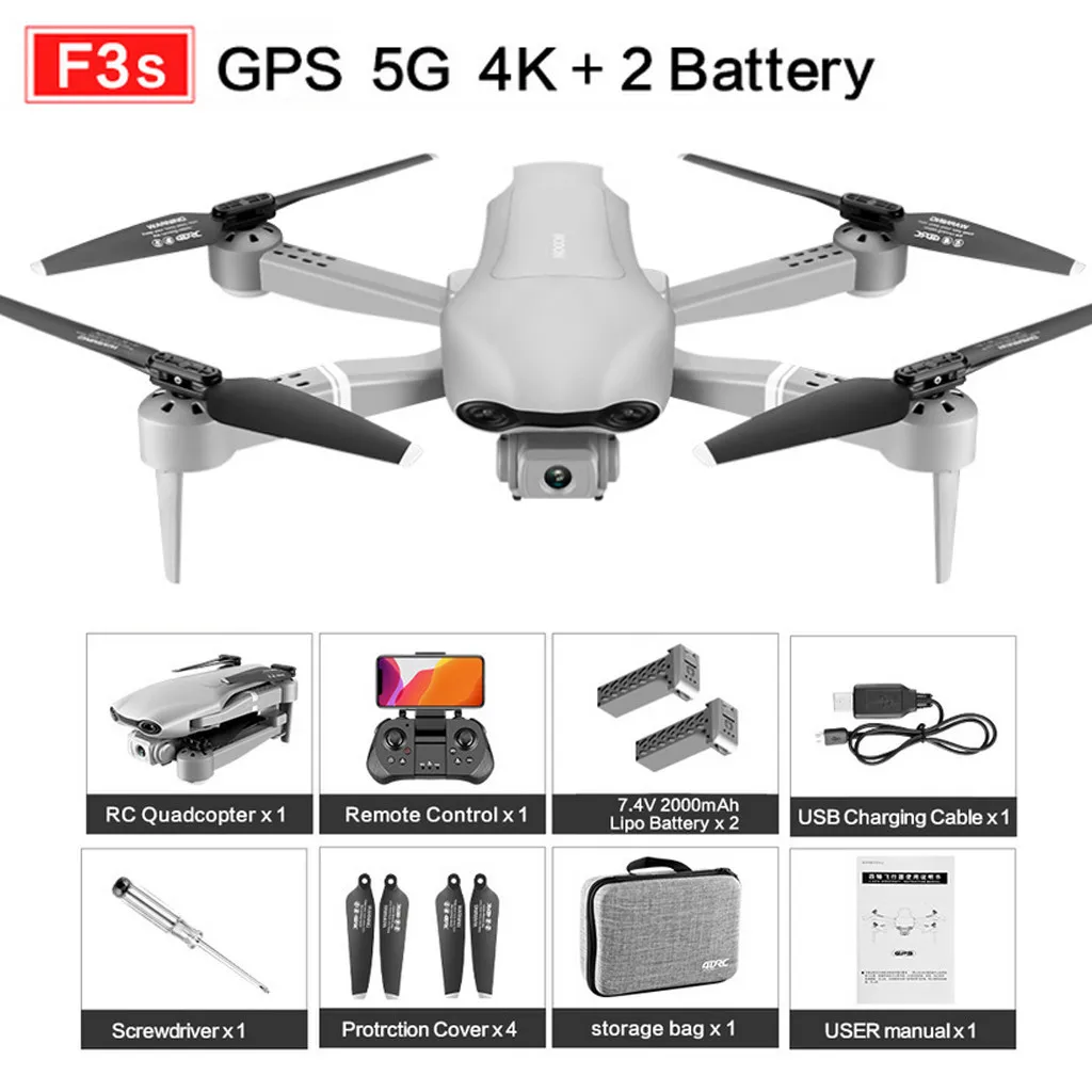 F3 GPS беспилотные летательные аппараты с 4K HD двойной Камера WI-FI видом от первого