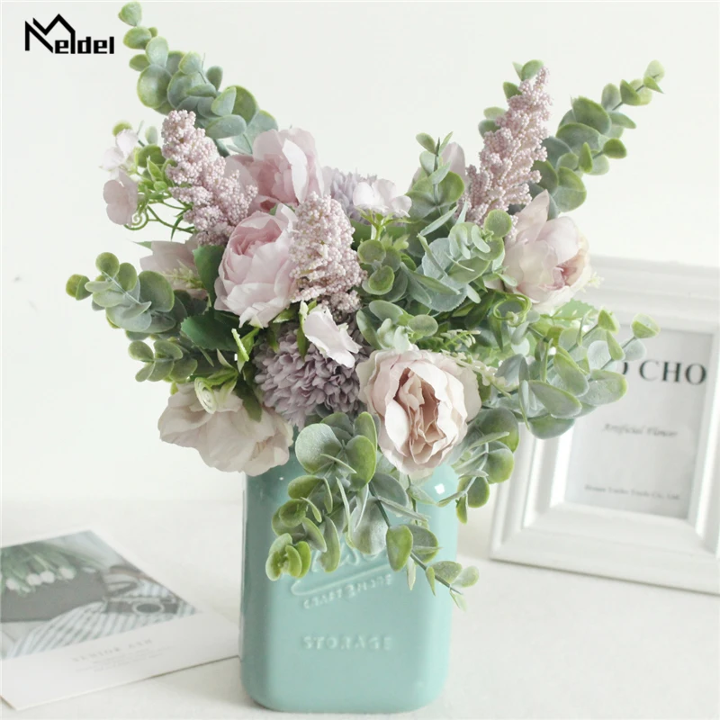 Шелковый Пион Meldel шарик на удачу искусственный цветок украшение для дома