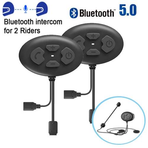 Для 2 всадников Шлем Интерком мотоцикл Bluetooth 5 0 гарнитуры Intercomunicador с Fm радио