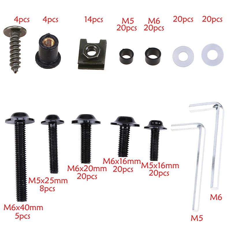 Винты Обтекатели POSSBAY для мотоцикла черные гайки винты лобового стекла набор