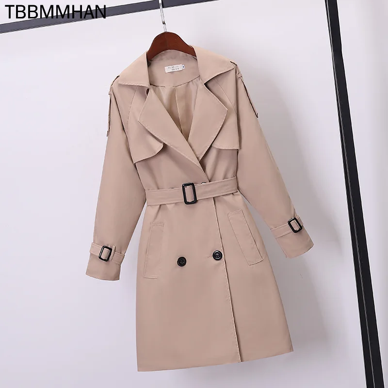 

Женская одежда весна-осень 2021, длинный тренчкот, модная повседневная свободная новая Корейская версия для маленьких мужчин, большие размер...